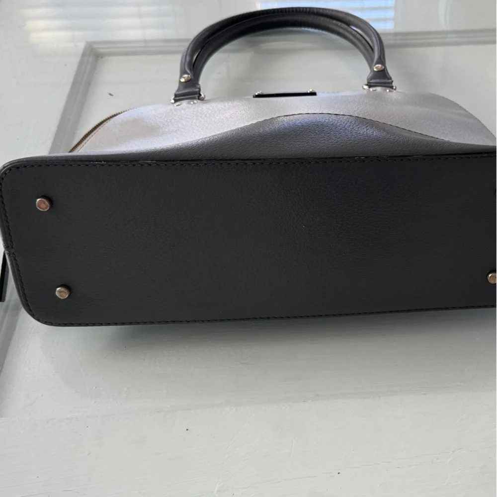 kate spade Two-Tone Gray and Dark Gray Leather Satchel - Picture 3 of 9